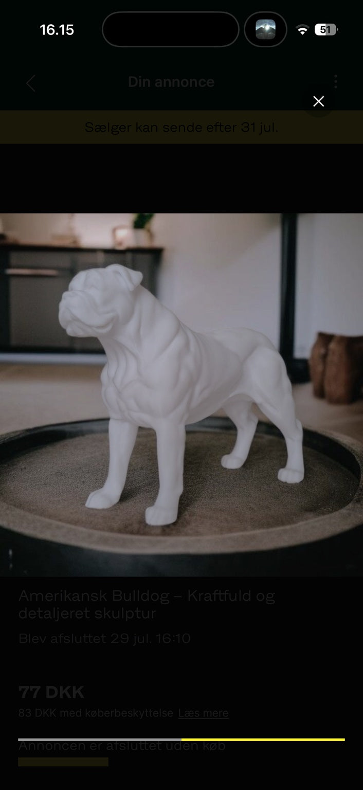 Hvid amerikansk bulldog figur