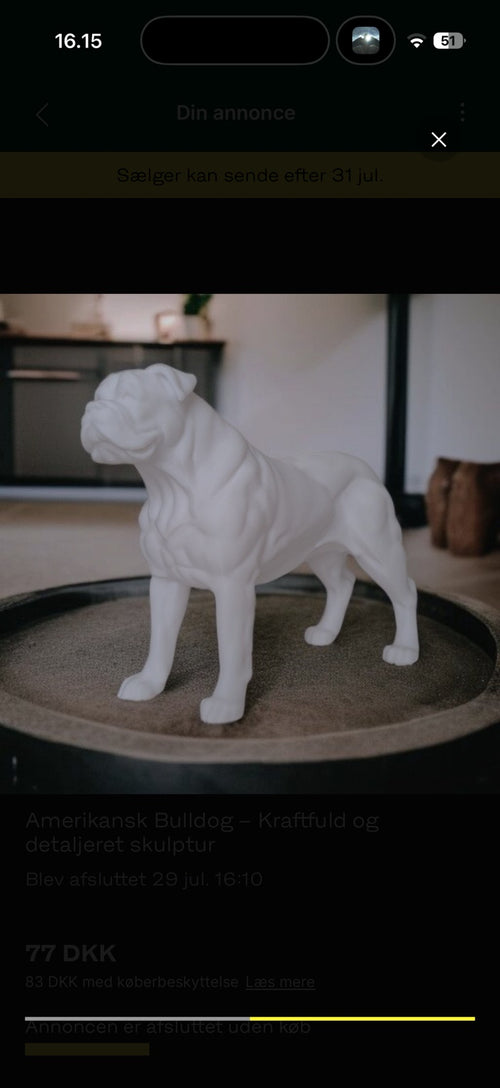 Hvid amerikansk bulldog figur