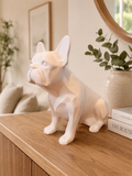 Frenchie hundefigur i hvid