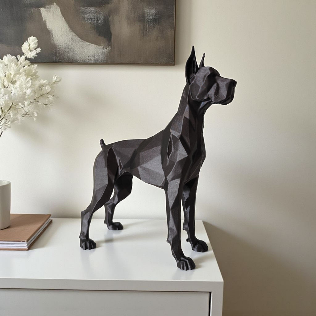 Mat sort Great Dane hundefigur
