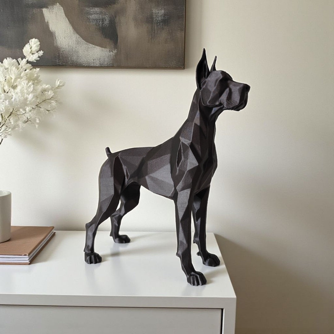 Mat sort Great Dane hundefigur