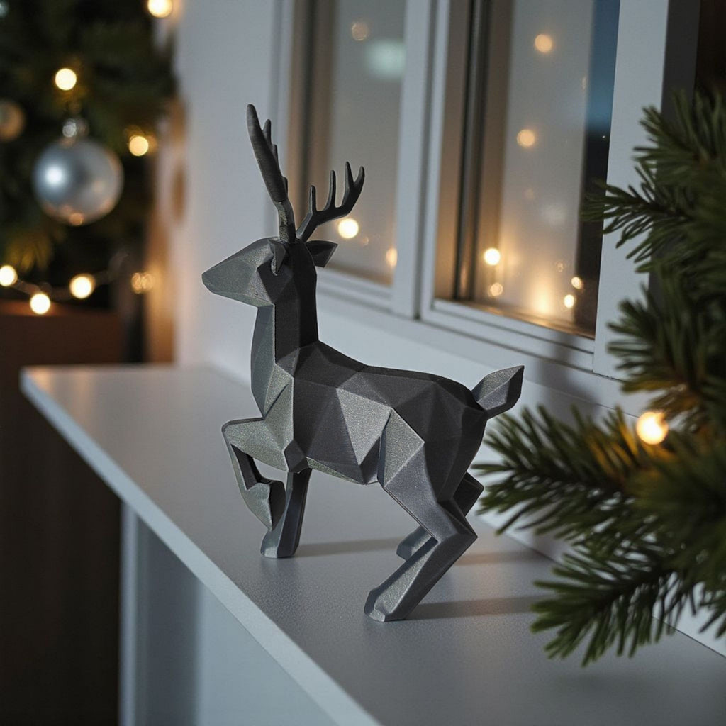 Geometrisk hjort figur i mat sort