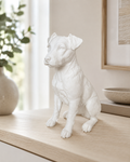 Hvid Jack Russell hundefigur - 12 cm