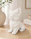 Hvid Yorkshire hundefigur - 10 cm